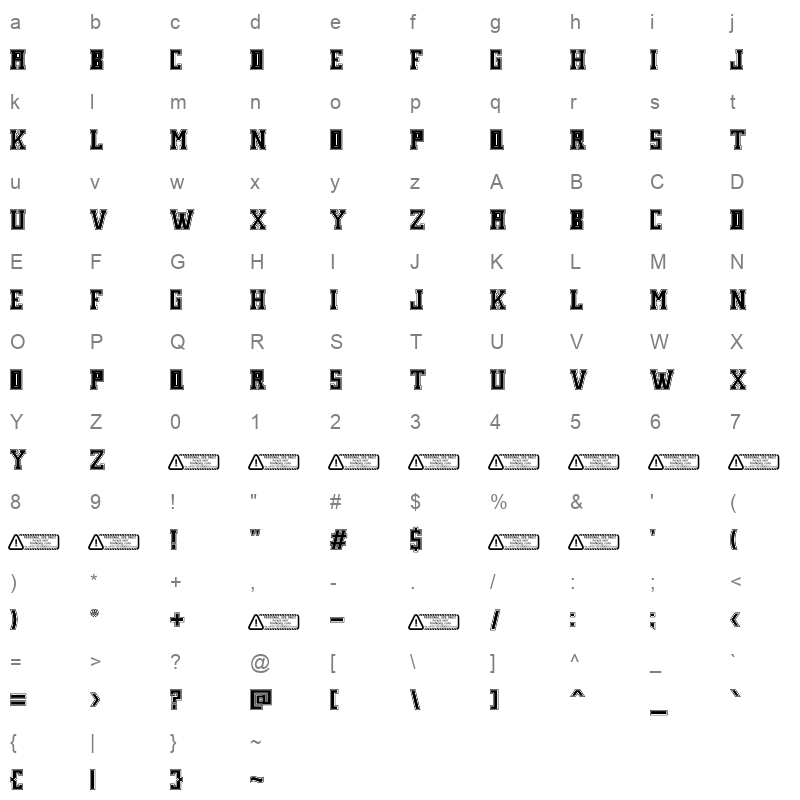 Volters Character Map