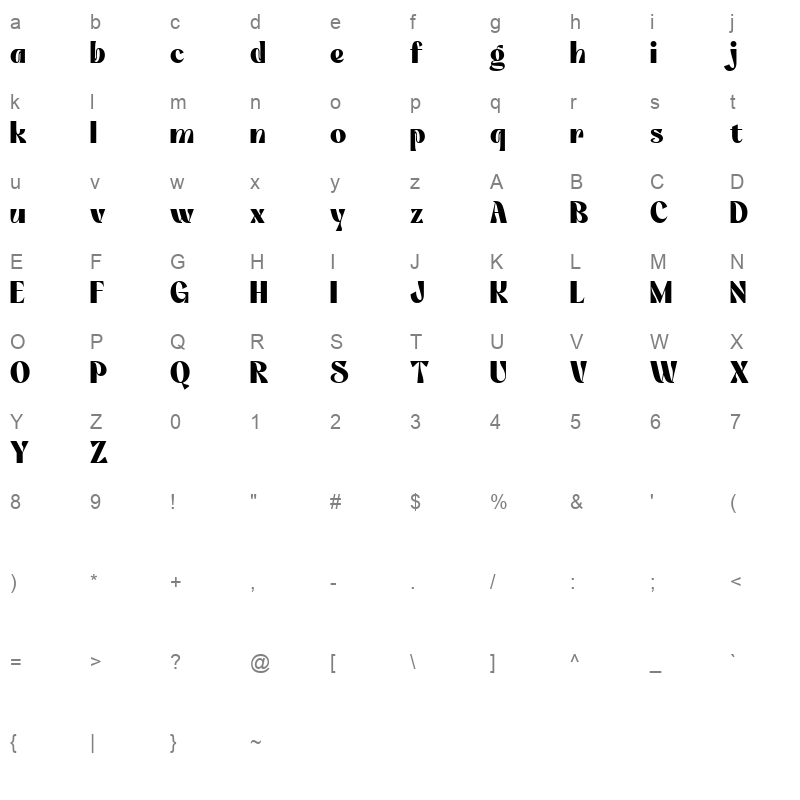 WERMINO Character Map