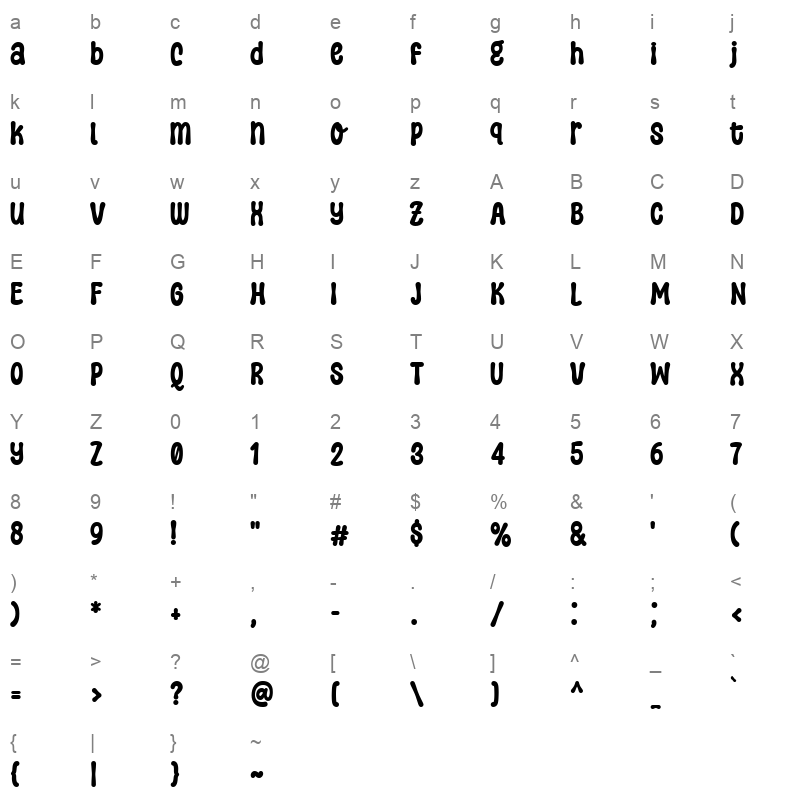Wiggly Curves Character Map