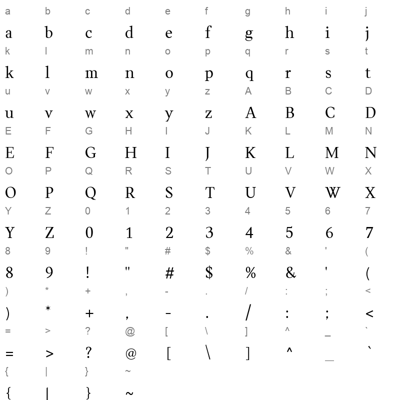 Wittgenstein Regular Character Map