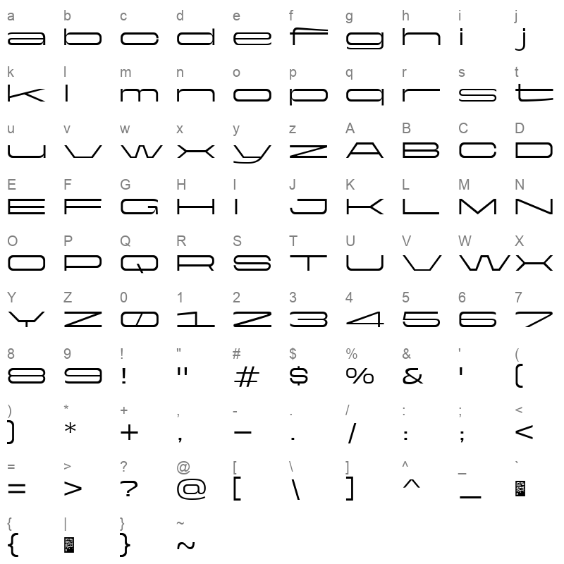 Yapari Expanded Character Map