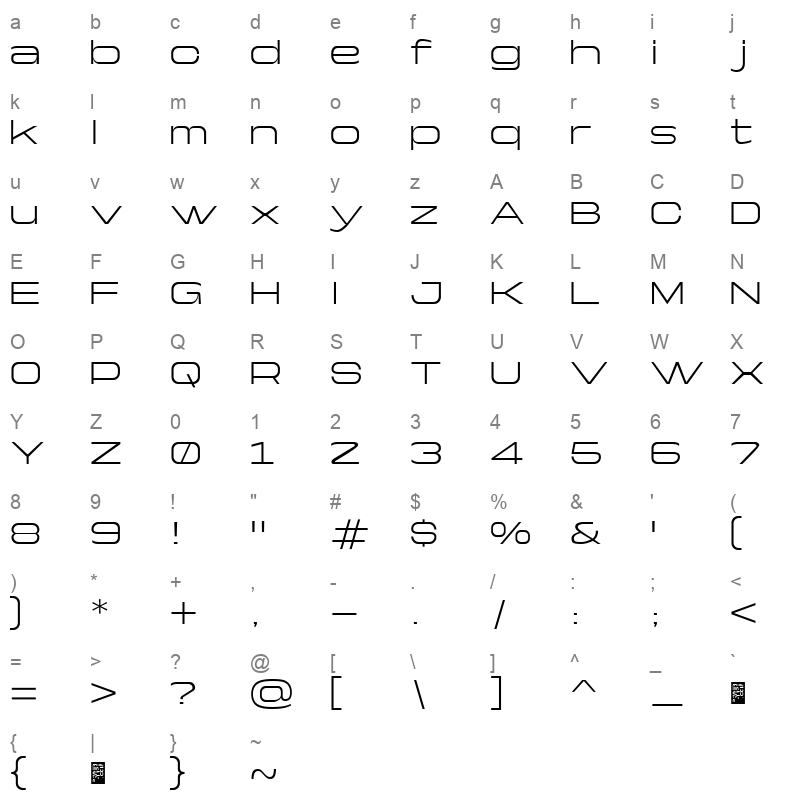 Yapari Light Character Map
