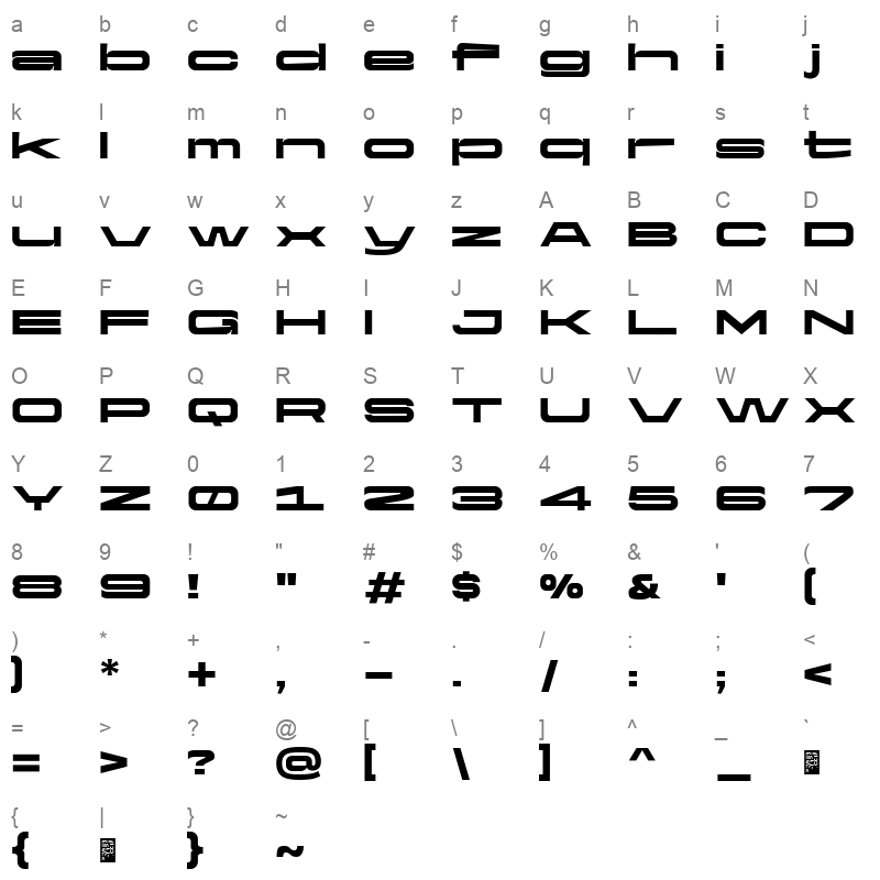 Yapari UltraExtended Character Map