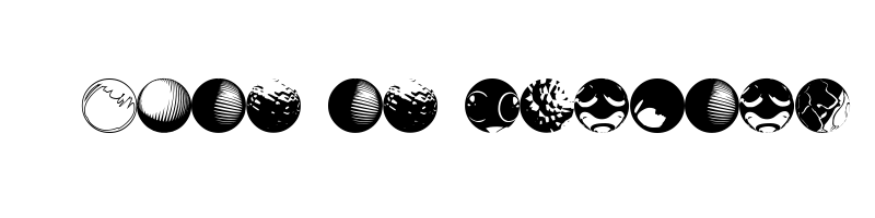 font preview of 52 Sphereoids Regular
