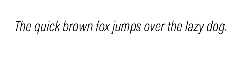 font preview of acumin pro condensed light italic
