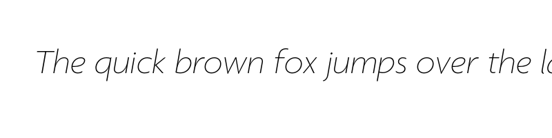 font preview of agenda thin italic