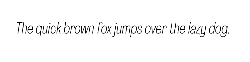 font preview of agrandir tight thin italic
