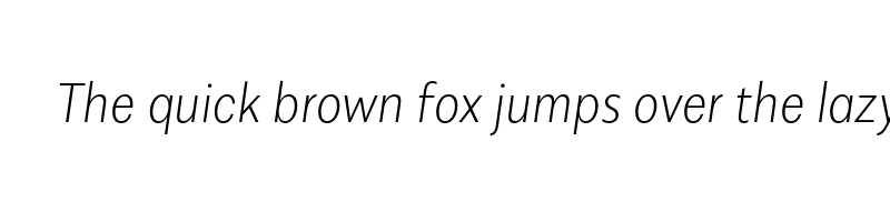 font preview of alergia condensed extra light italic