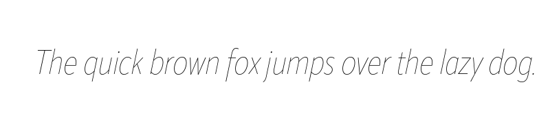 font preview of apparat condensed hairline italic