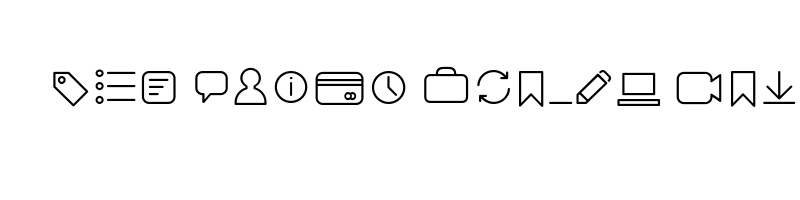 font preview of arista pro icons extralight