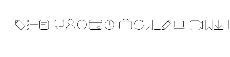 font preview of arista pro icons thin