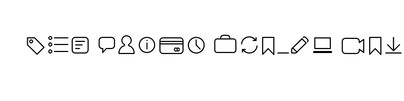 font preview of aristotelica icons extralight