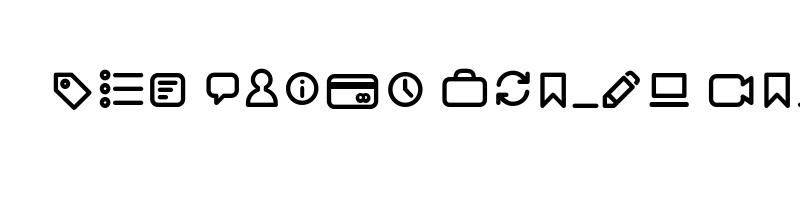 font preview of aristotelica icons regular