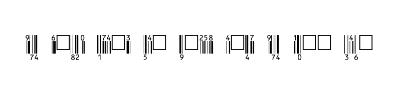 font preview of barcode eanbwrp36tt