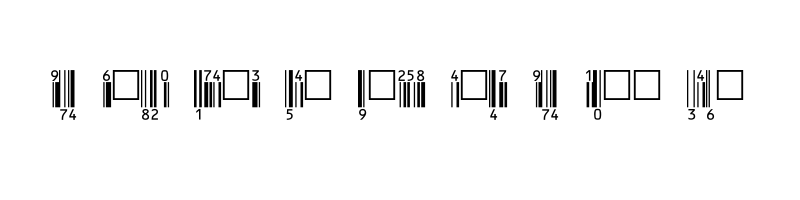 font preview of barcode eanp36tt