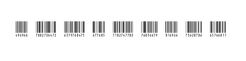 font preview of barcode inthrp48dmtt
