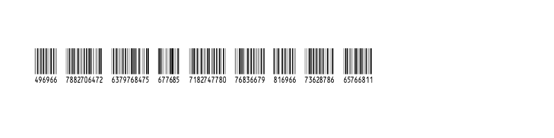font preview of barcode inthrp60dmtt
