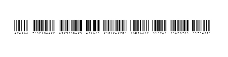 font preview of barcode inthrp72dltt