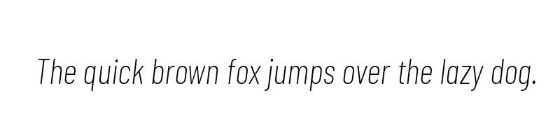 font preview of barlow condensed extralightitalic