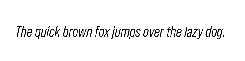font preview of bebas neue pro middle italic