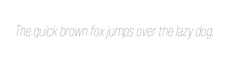 font preview of bebas neue pro thin italic