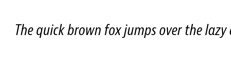 font preview of bernina sans condensed regular italic