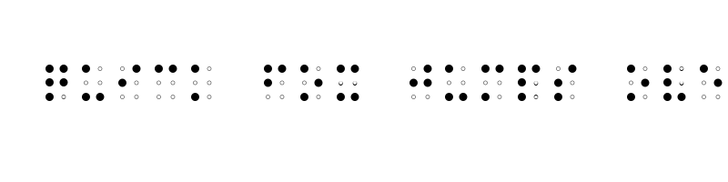 font preview of Braille AOE Regular