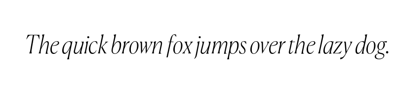 font preview of Canela ThinItalic Trial