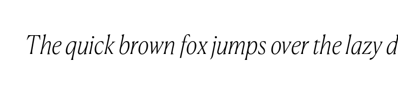 font preview of CanelaDeck ThinItalic Trial