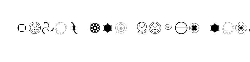 font preview of Crop Circle Dingbats Regular