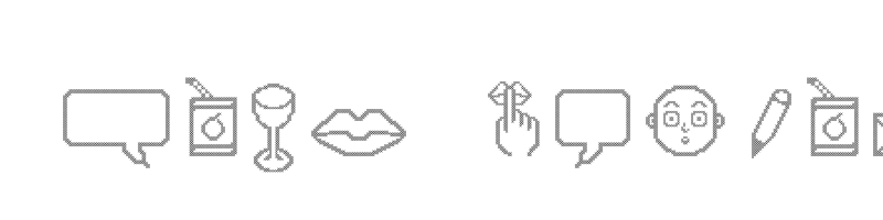 font preview of GossipIcons HighCrossStitch