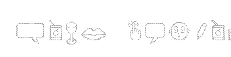 font preview of GossipIcons HighNeedlepoint