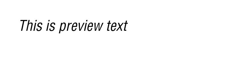 font preview of Helvetica CE Condensed Oblique