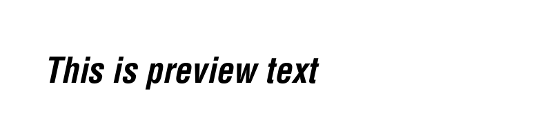 font preview of Helvetica Condensed Bold Oblique