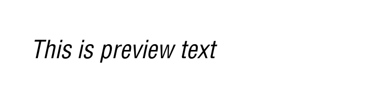 font preview of Helvetica .Condensed Oblique