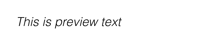 font preview of Helvetica LT Std Light Oblique