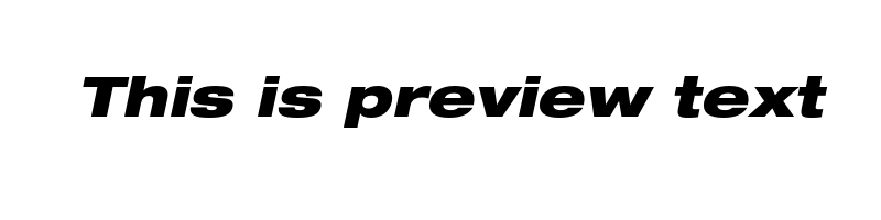 font preview of Helvetica Neue LT Pro 93 Black Extended Oblique