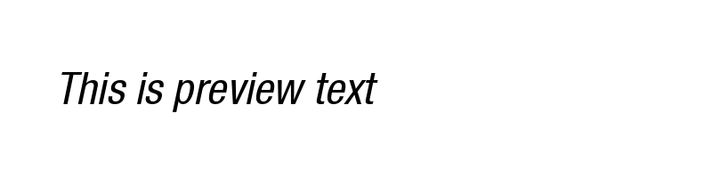 font preview of HelveticaNeueCond Italic