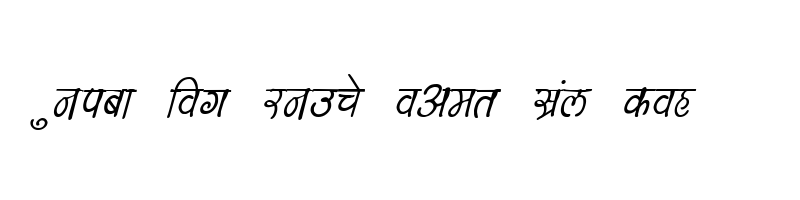 font preview of Kruti Dev 150 Italic