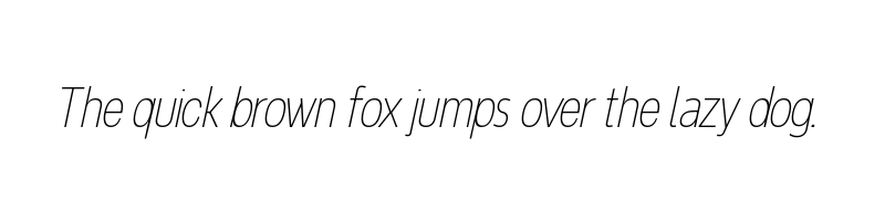 font preview of NeverMindExtraCondensed ThinItalic