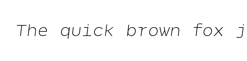 font preview of NeverMindMono ExtraLightitalic