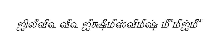 font preview of TAM Nambi Italic