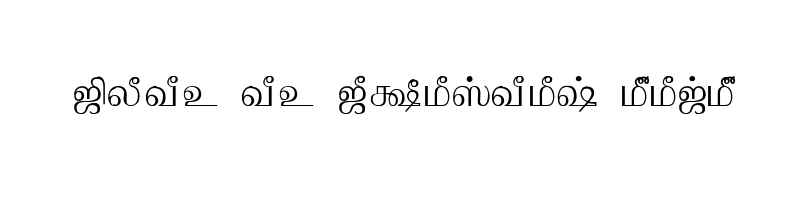font preview of Tam Shakti 1 Normal