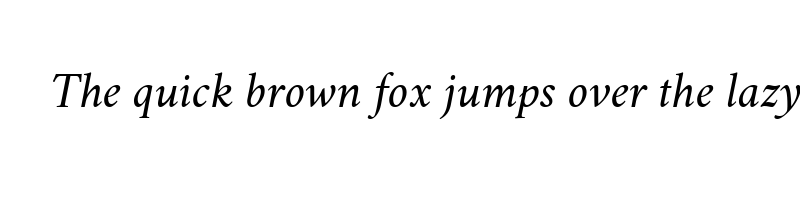 font preview of Vermiglione Italic